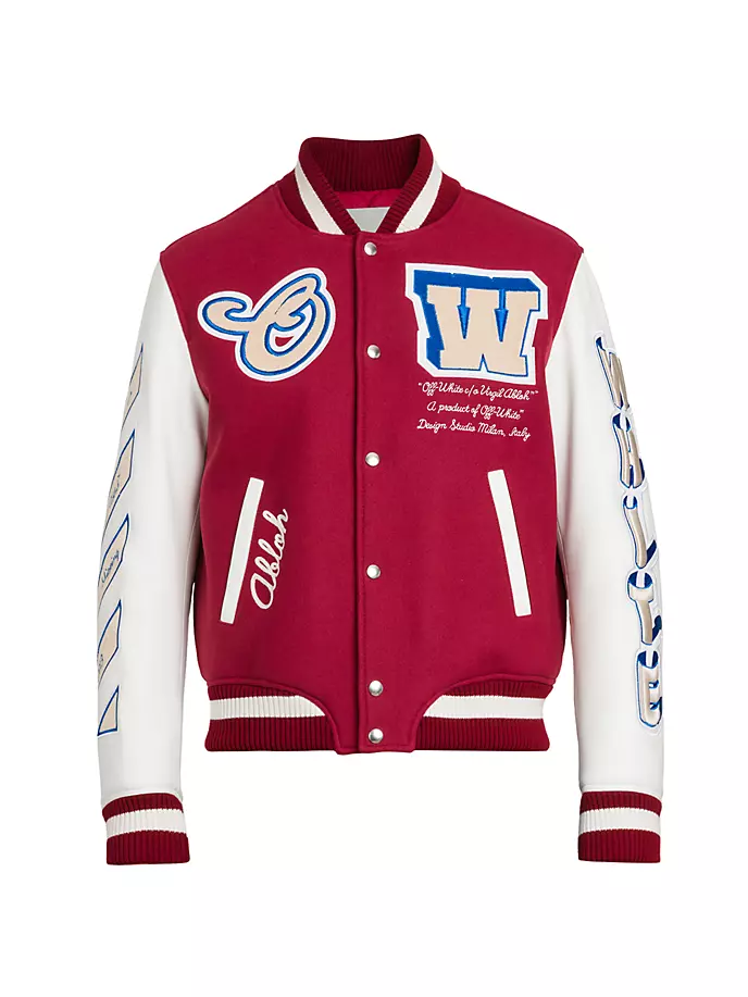 

Университетская куртка Onthego с кожаными рукавами Off-White, белый