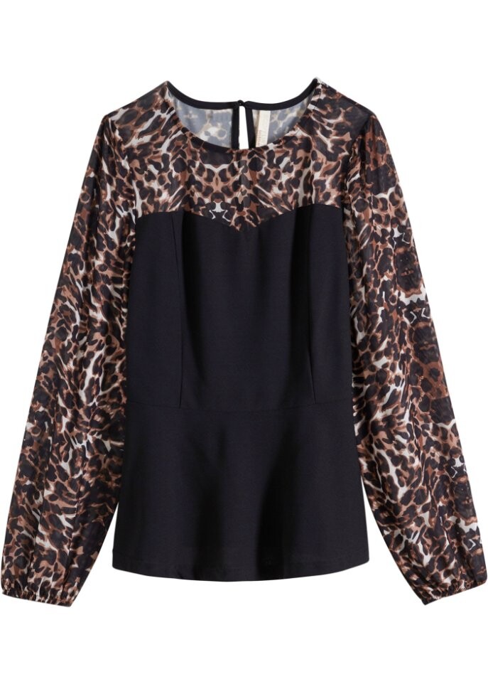 

Рубашка с длинным рукавом из шифона Bodyflirt Boutique, черный