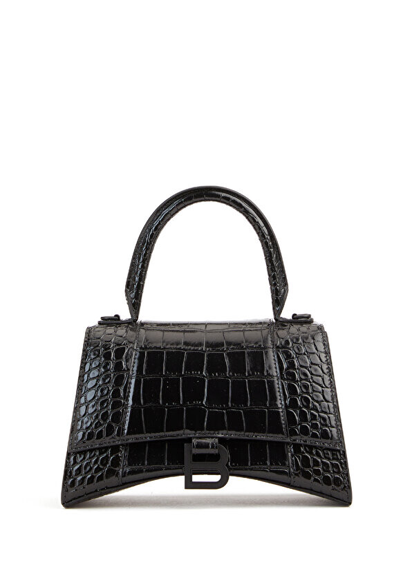 

Черная женская сумка из кожи крокодила hourglass s Balenciaga