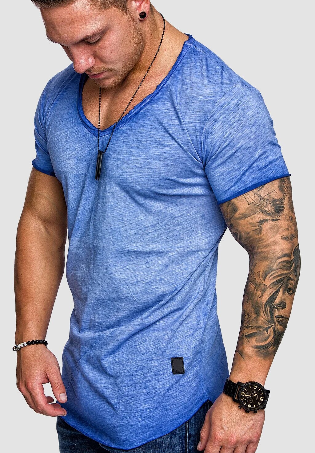 

Базовая футболка REGULAR FIT KURZARM Humy, синий