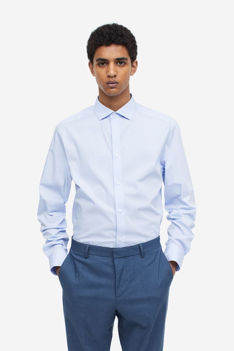 цена Эластичная рубашка приталенного кроя H&M