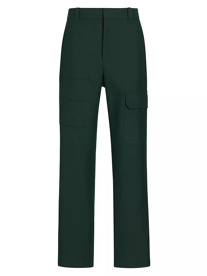 

Брюки-карго из смесовой шерсти Helmut Lang, цвет evergreen