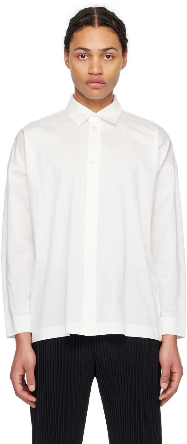 цена Белая рубашка с рукавом «летучая мышь» Homme Plisse Issey Miyake