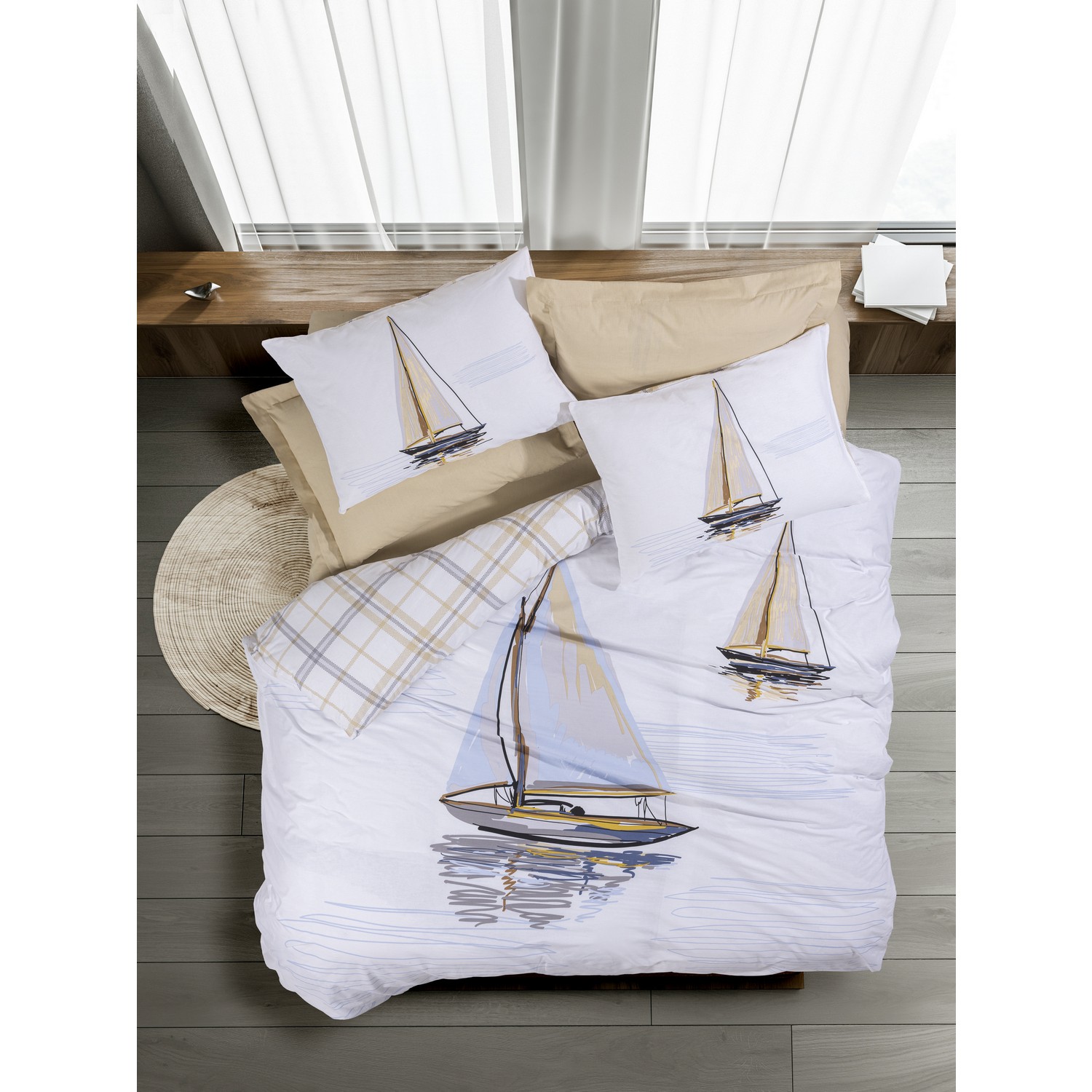 Комплект постельного белья Cotton Box Maritime Single Wind Beige