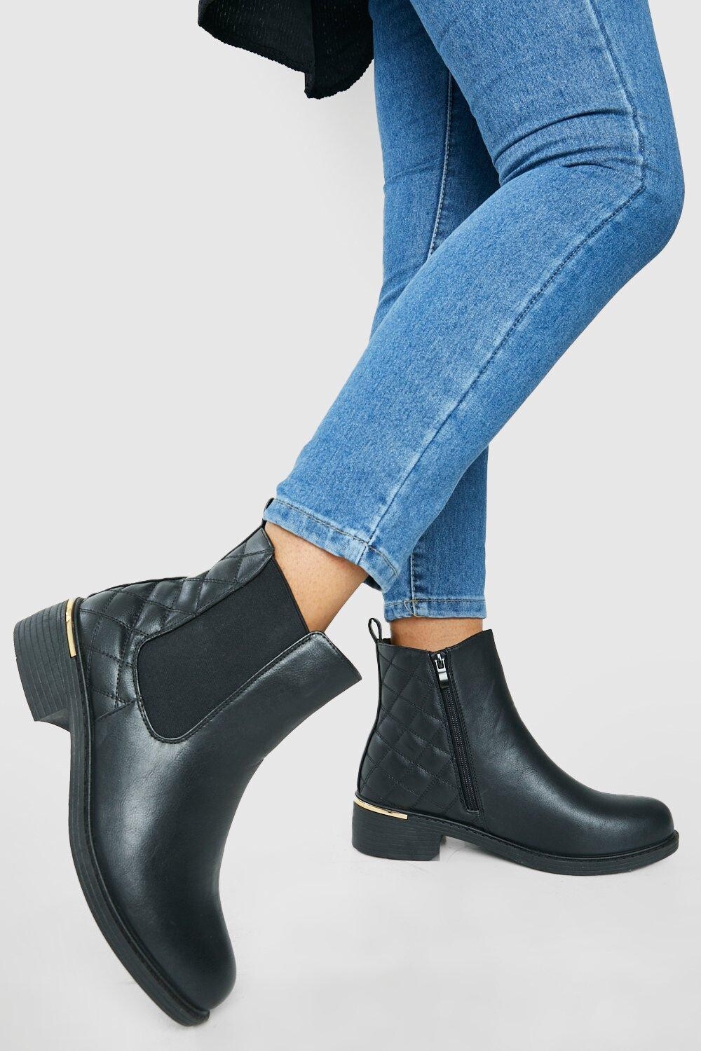 

Ботинки chelsea широкой ширины Boohoo, черный