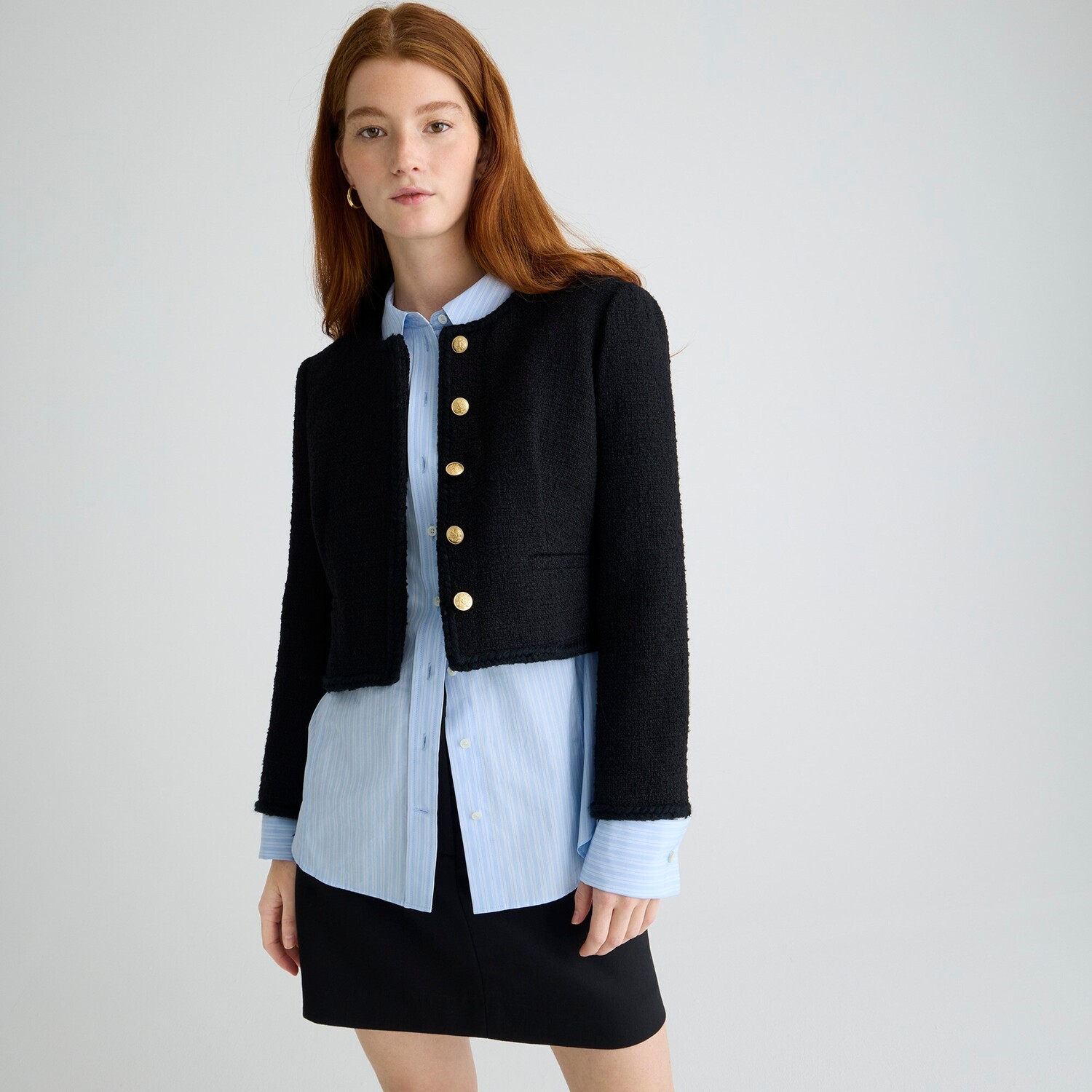 

Жакет Louisa Lady из морского твида J.Crew, черный