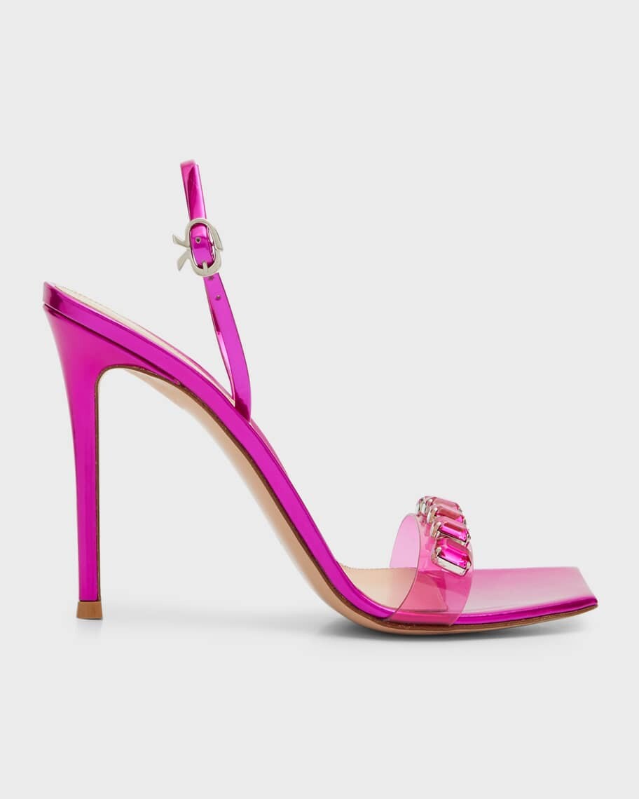 

Металлизированные сандалии Plexi Gem с ремешком на пятке Gianvito Rossi