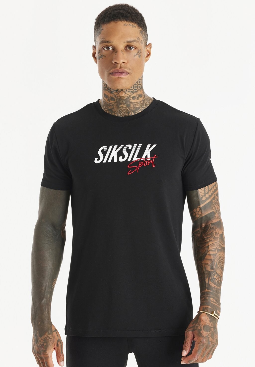 

Футболка с принтом SIKSILK, черный