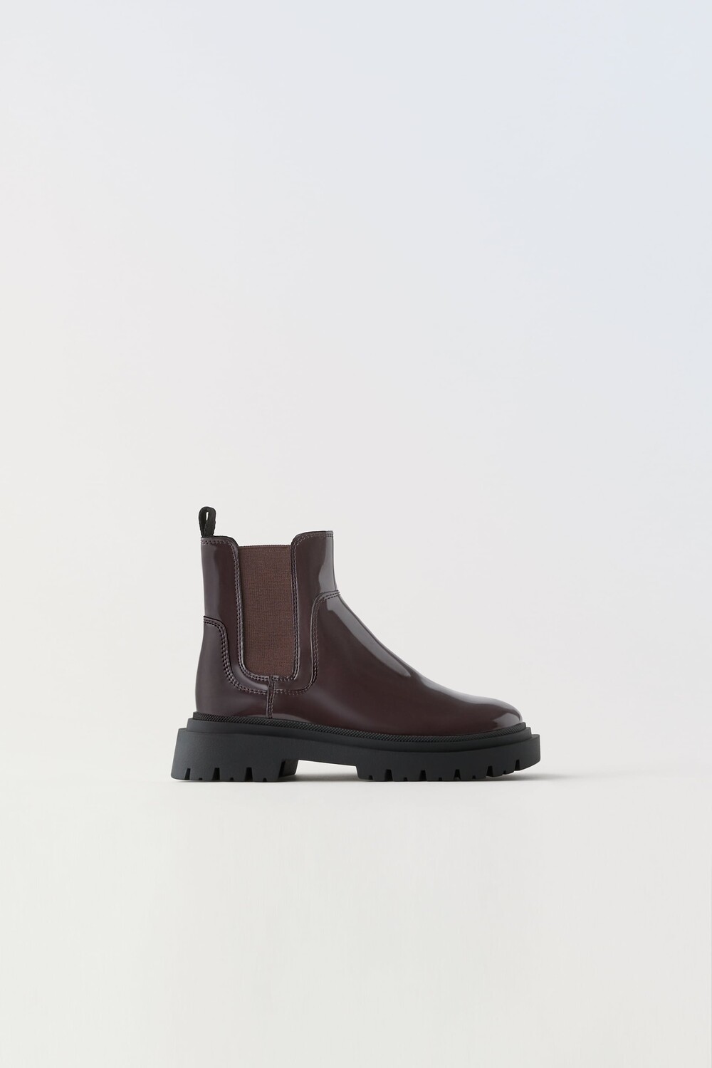 

Блестящие голени челси Zara, темно-бордовый