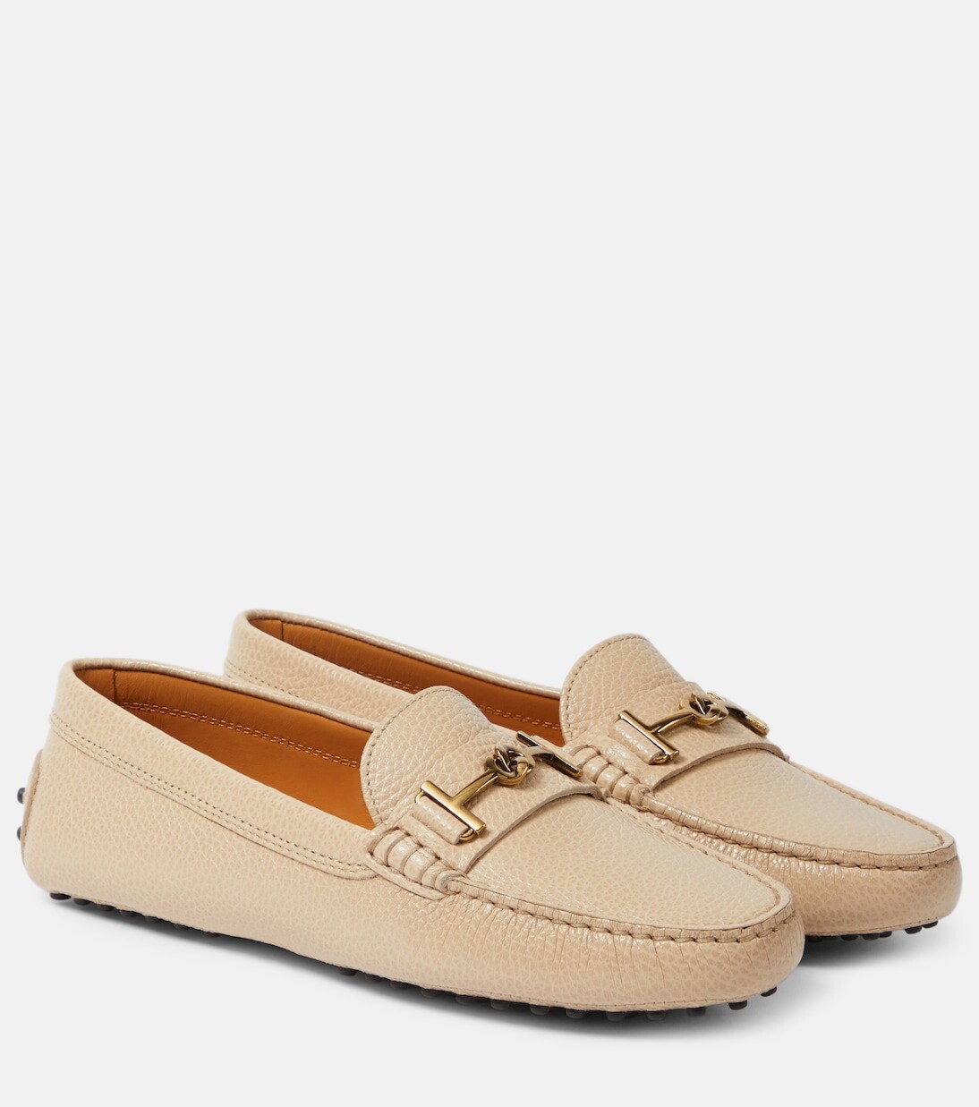 

Кожаные лоферы double t Tod'S, бежевый