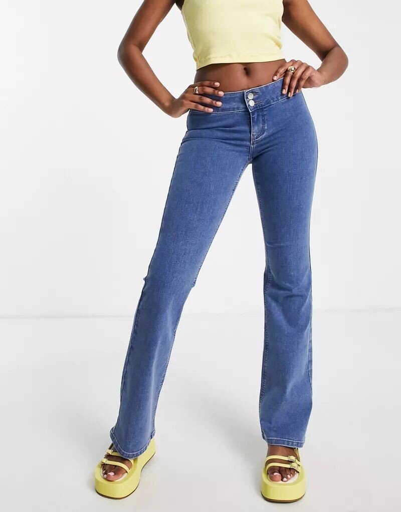 

Синие расклешенные джинсы с низкой посадкой Topshop Joni