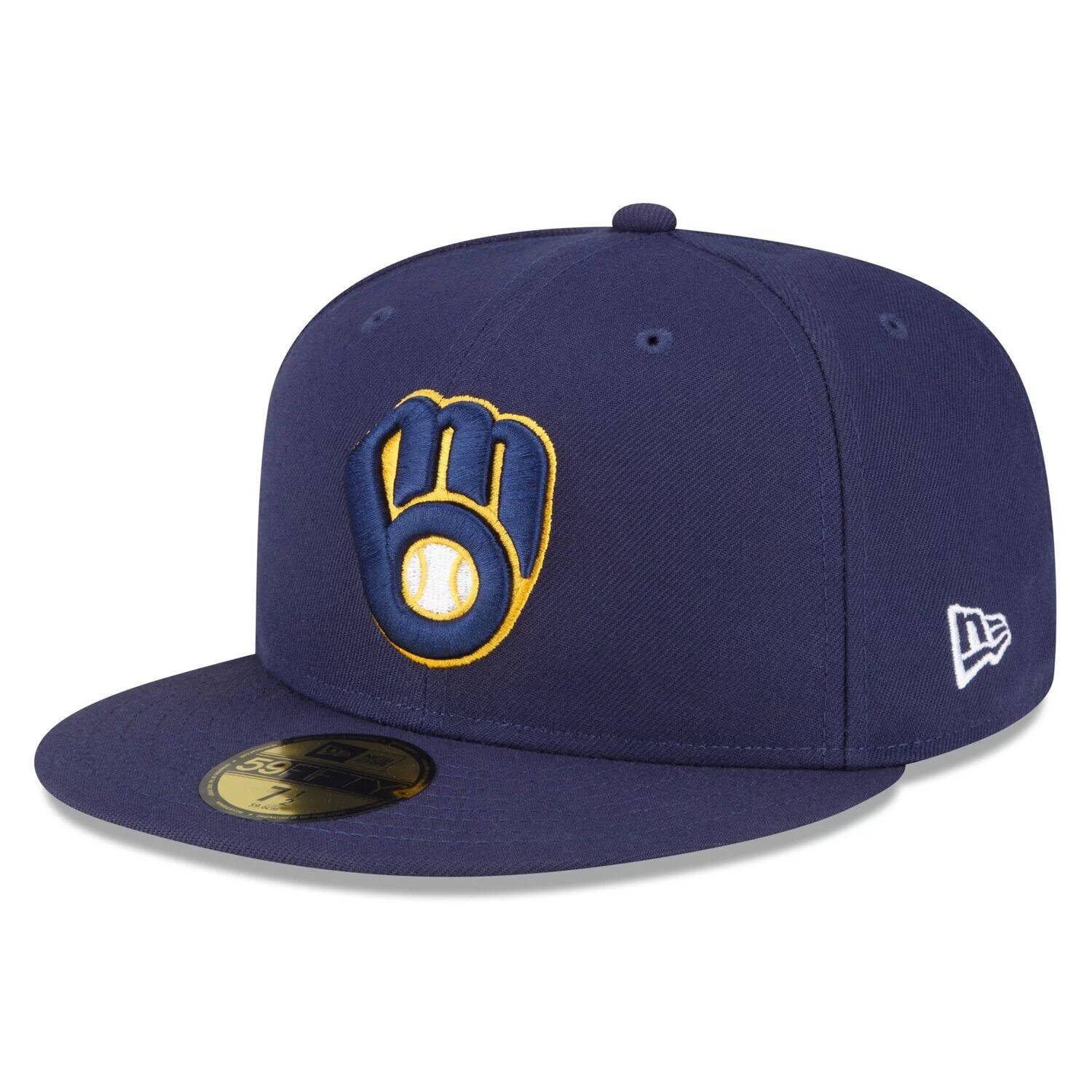 

Мужская шляпа New Era Navy Milwaukee Brewers из аутентичной коллекции, реплика 59FIFTY, облегающая шляпа