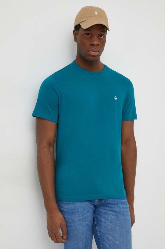 

Хлопковая футболка United Colors of Benetton, бирюзовый