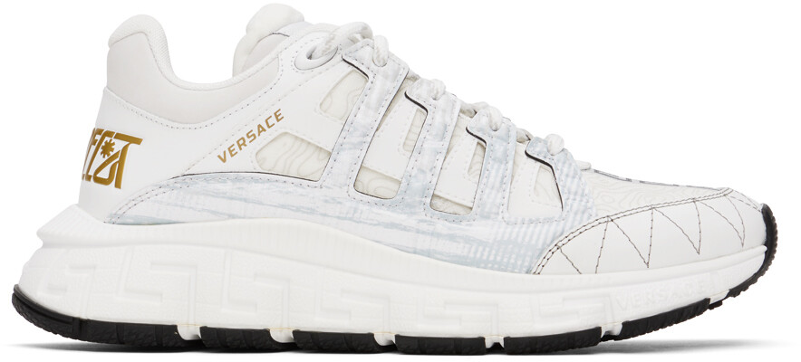 

Белые кроссовки Trigreca Versace, цвет White/Gold, Серый