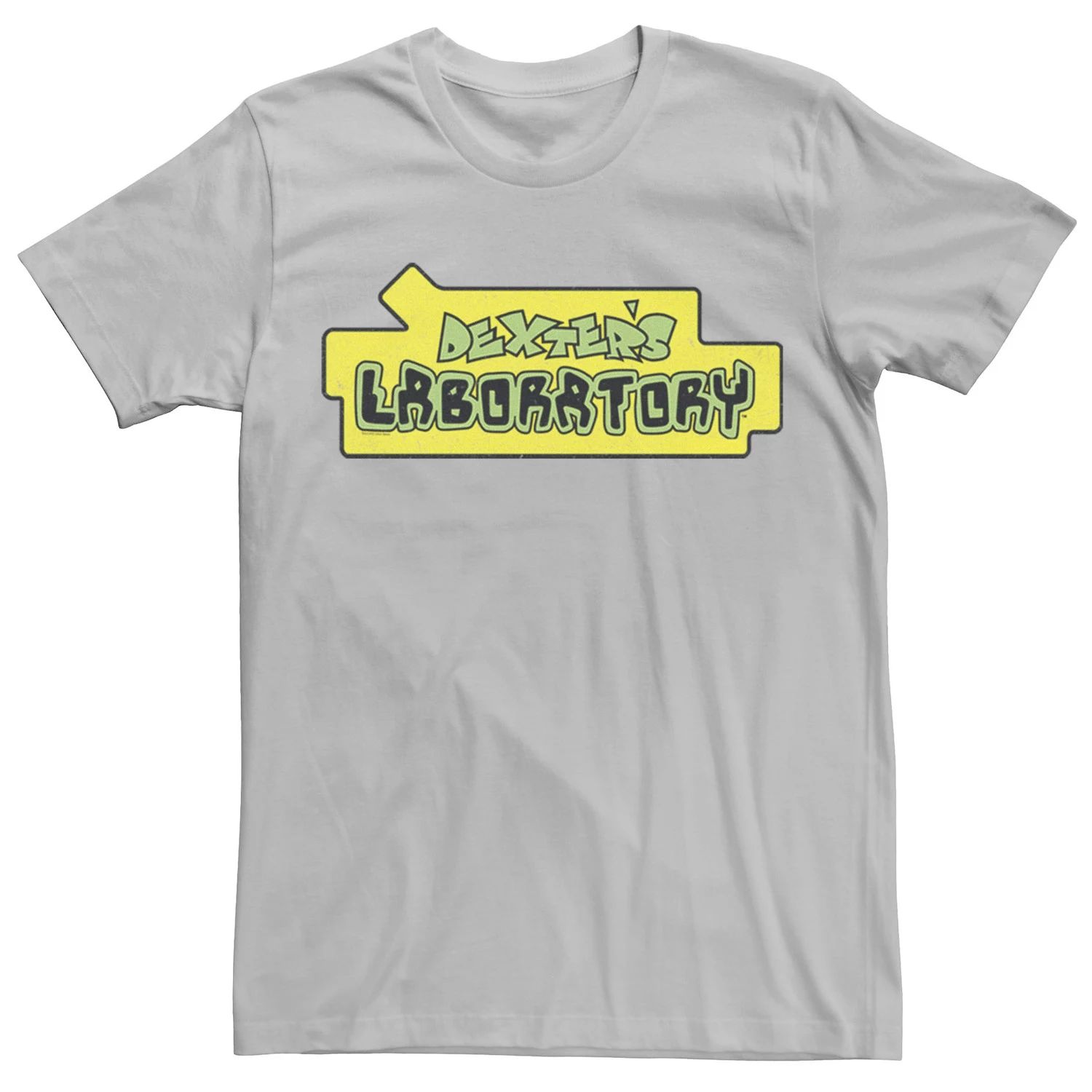 Мужская футболка с официальным логотипом Лаборатории Декстера Licensed Character, серебристый