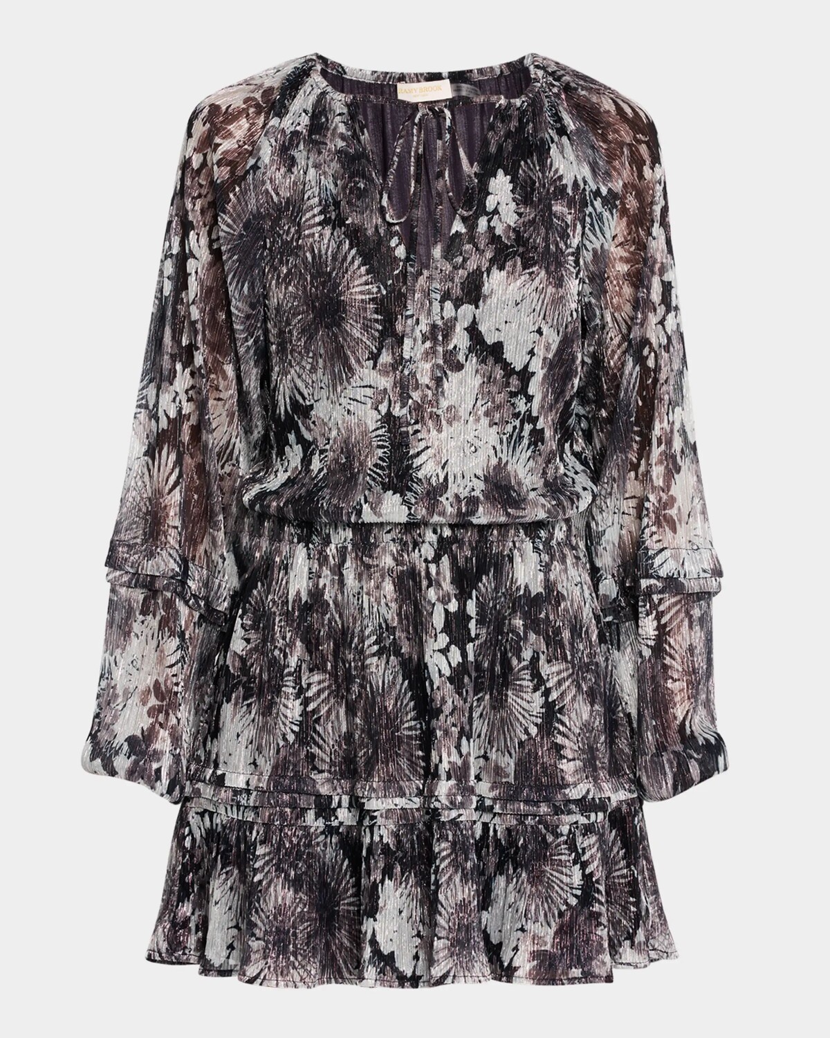 

Мини-платье Twilight Aaliyah Ramy Brook, цвет Dove Grey Floral