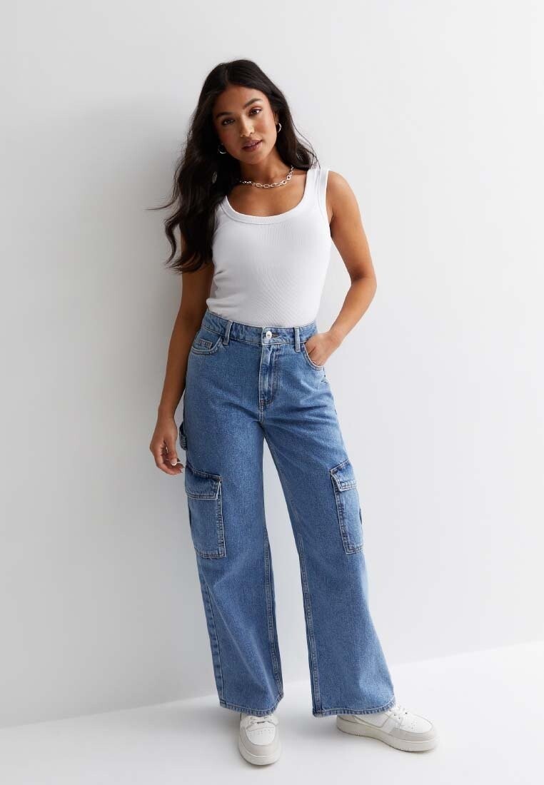 

Джинсы мешковатые New Look Petite, синие