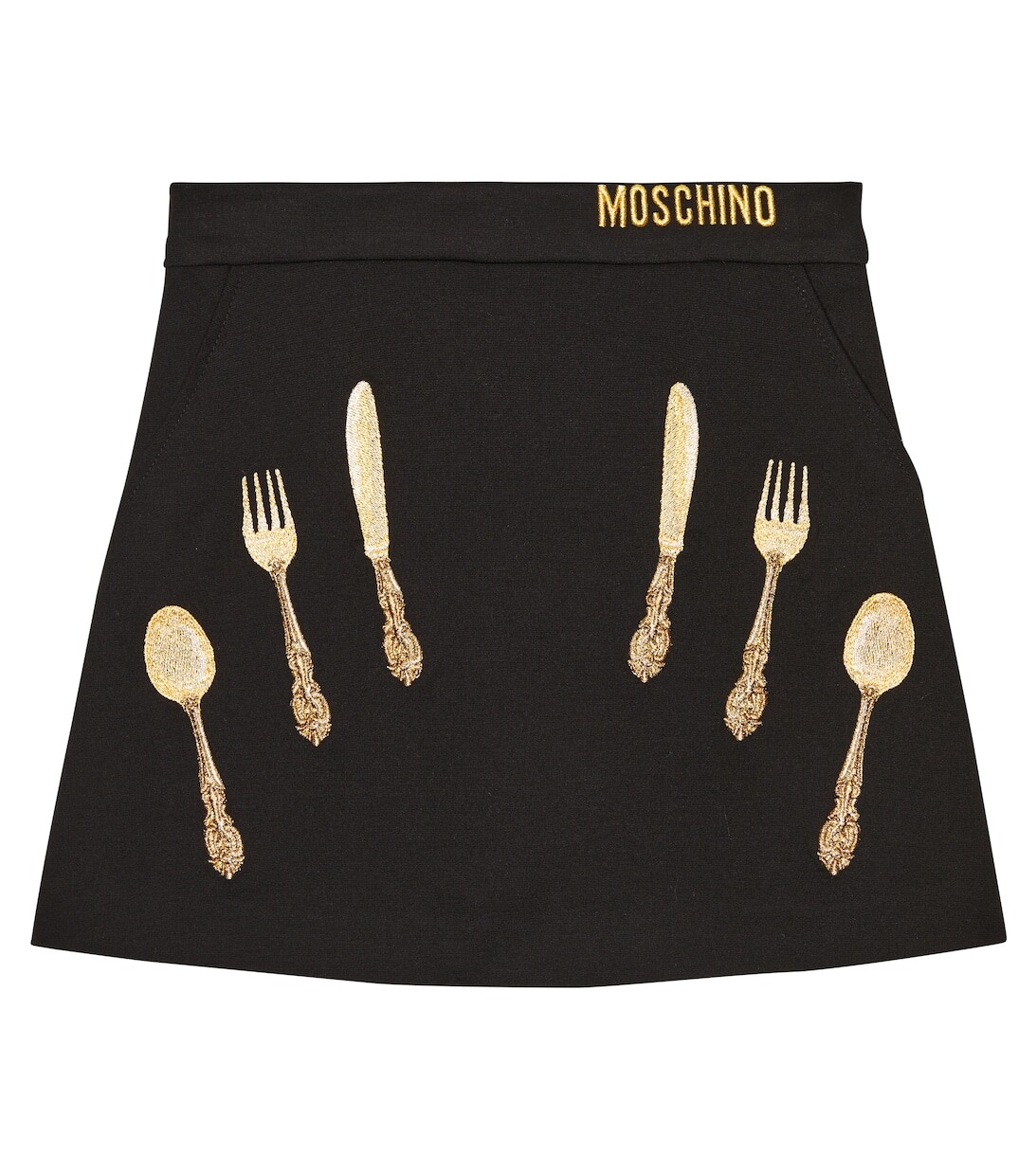 

Юбка из джерси с вышивкой Moschino, черный