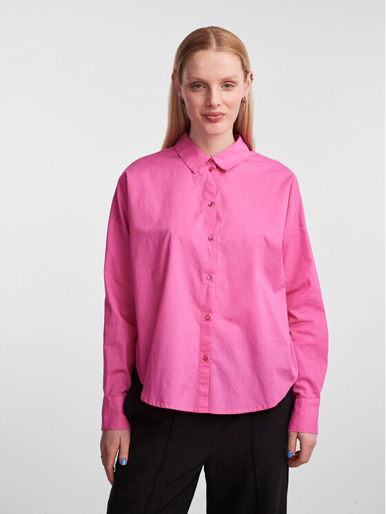 Рубашка свободного кроя Pieces, розовый