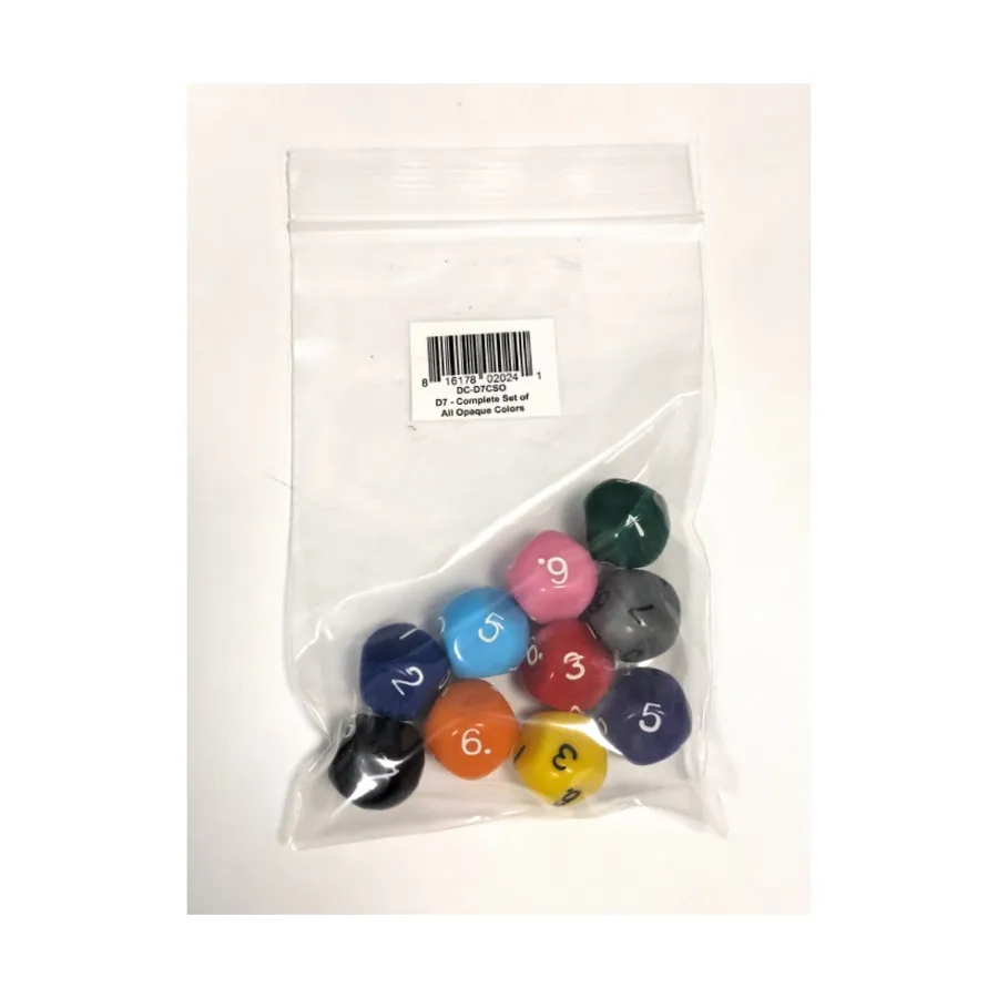 

d7 — Полный набор всех непрозрачных цветов (10), DCC & Specialty Dice Packs