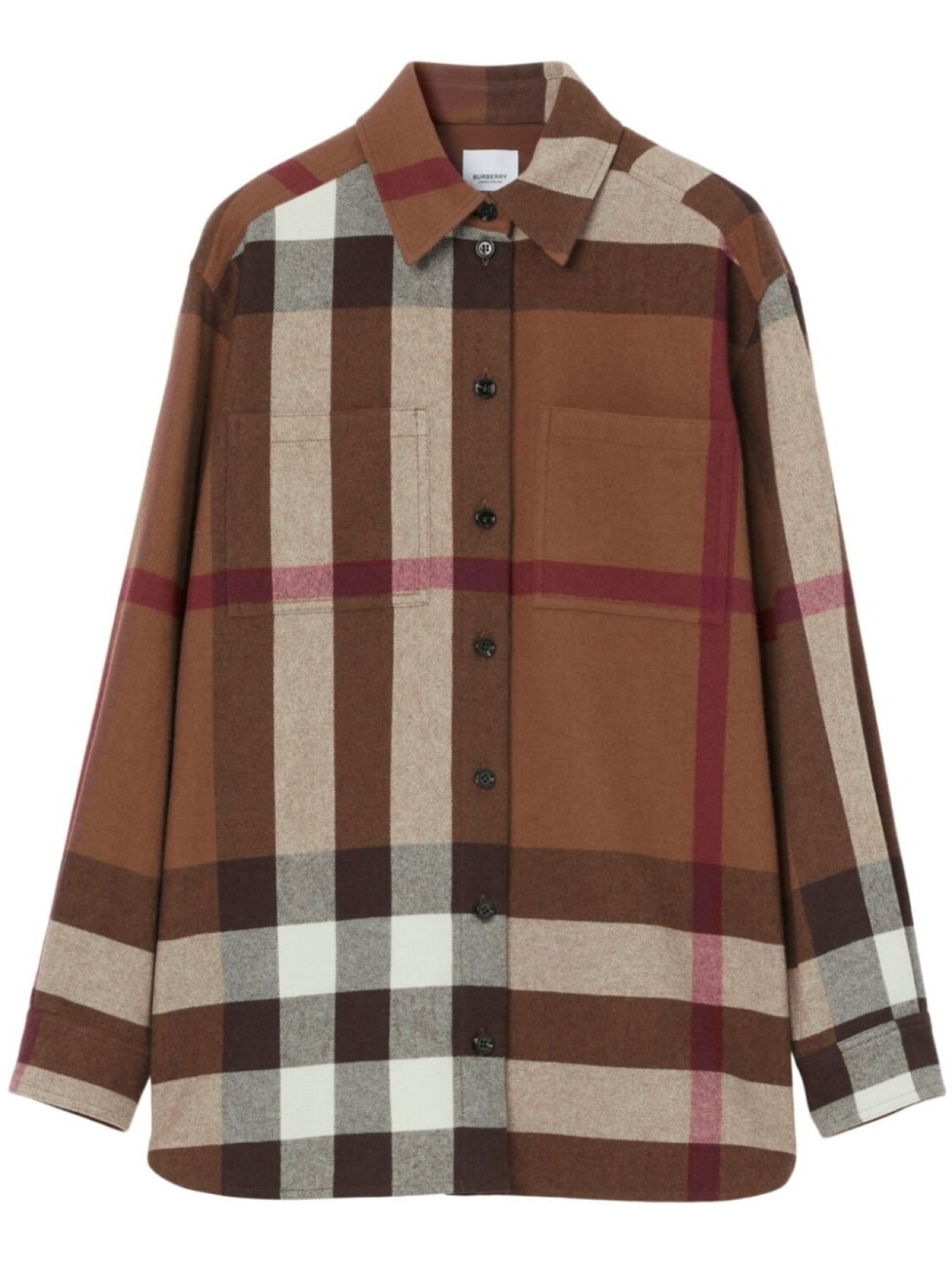

Burberry фланелевая рубашка в клетку, коричневый