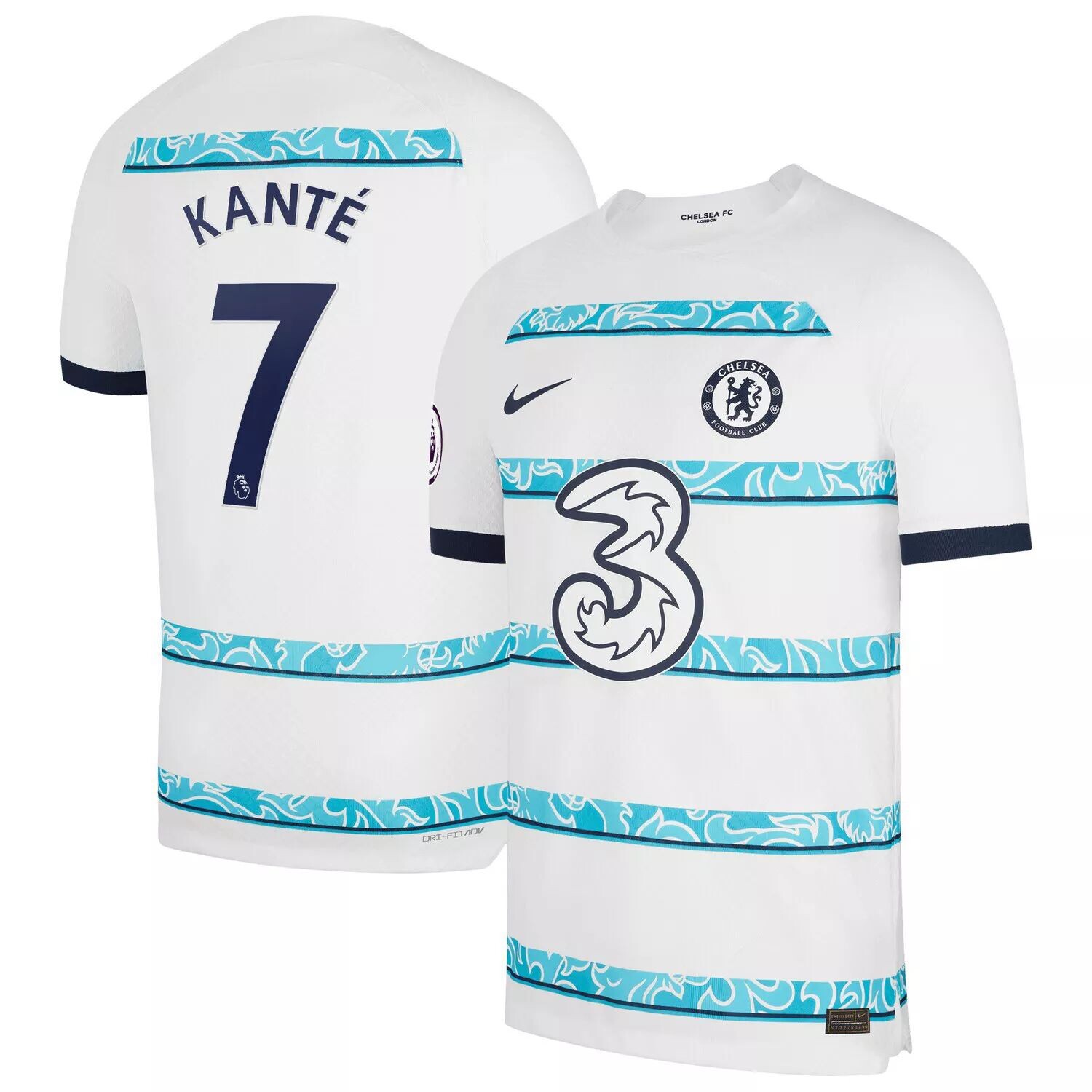 

Мужская футболка N'Golo Kanté White Chelsea 2022/23 выездная Vapor Match Authentic Player Джерси Nike