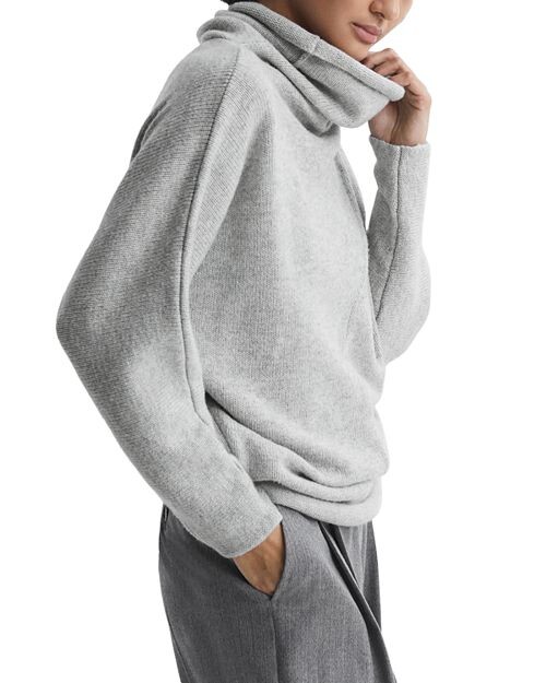 

Свитер с водолазкой Eva и драпировкой REISS, цвет Gray