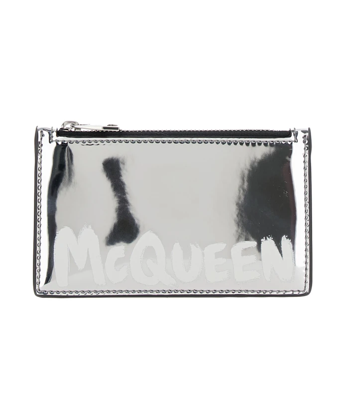 

Кошелек для карт с логотипом Graffiti Alexander Mcqueen, серый