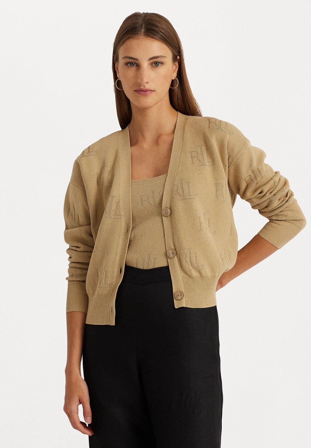 

Кардиган Lauren Ralph Lauren КАРДИГАН С ДЛИННЫМ РУКАВОМ WRENBETTE, цвет birch tan