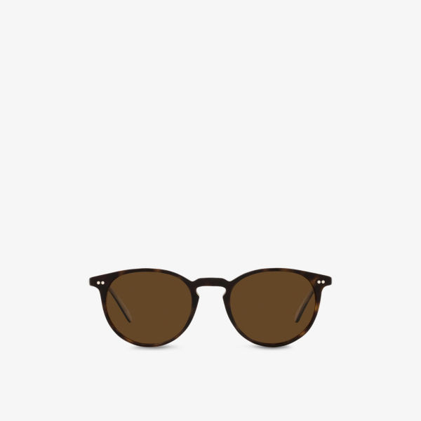 OV5004SU Riley Sun круглые солнцезащитные очки из ацетата Oliver Peoples, коричневый