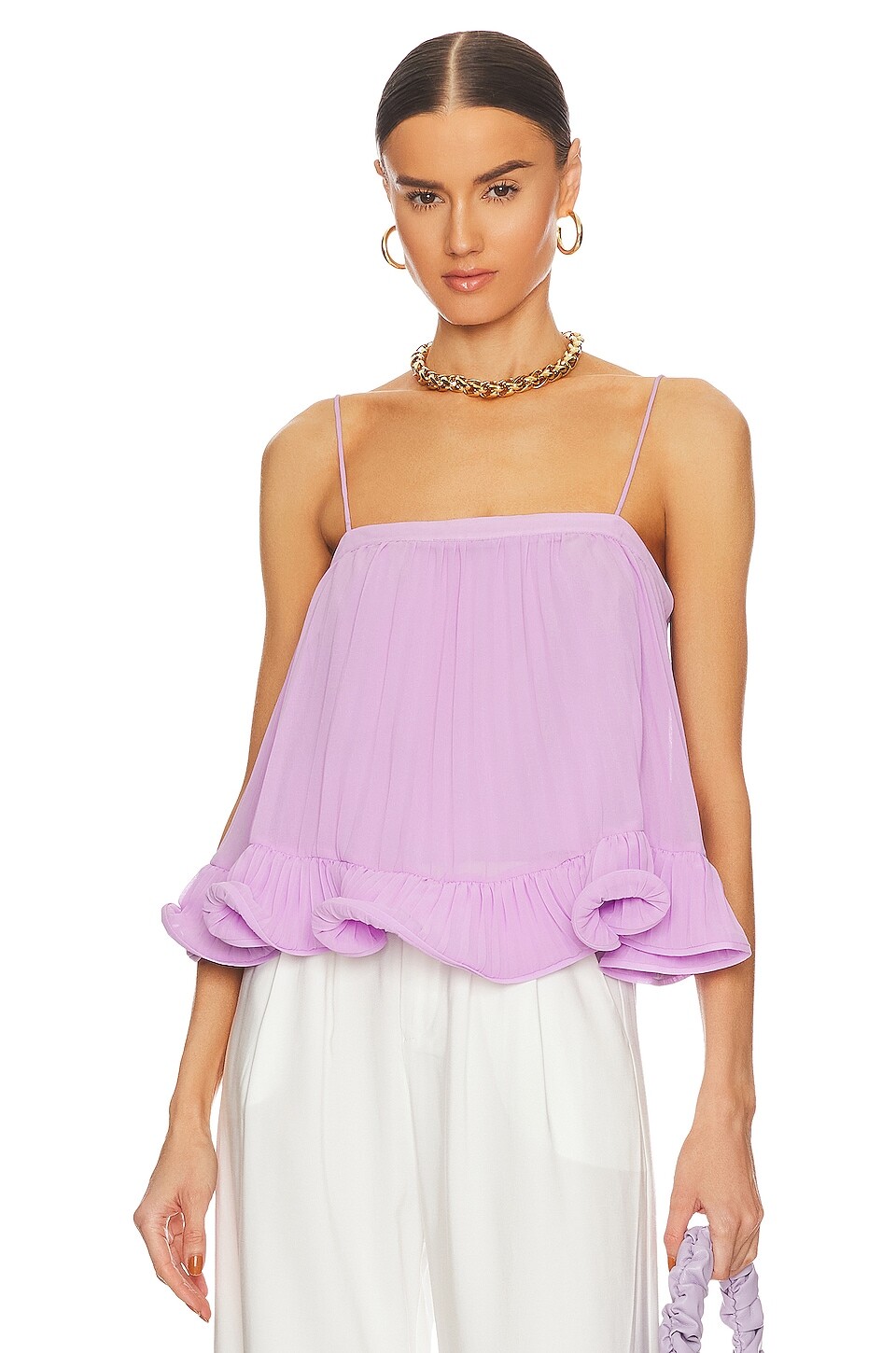 

Топ AMUR Kersten Pleated, цвет Lilac Petal