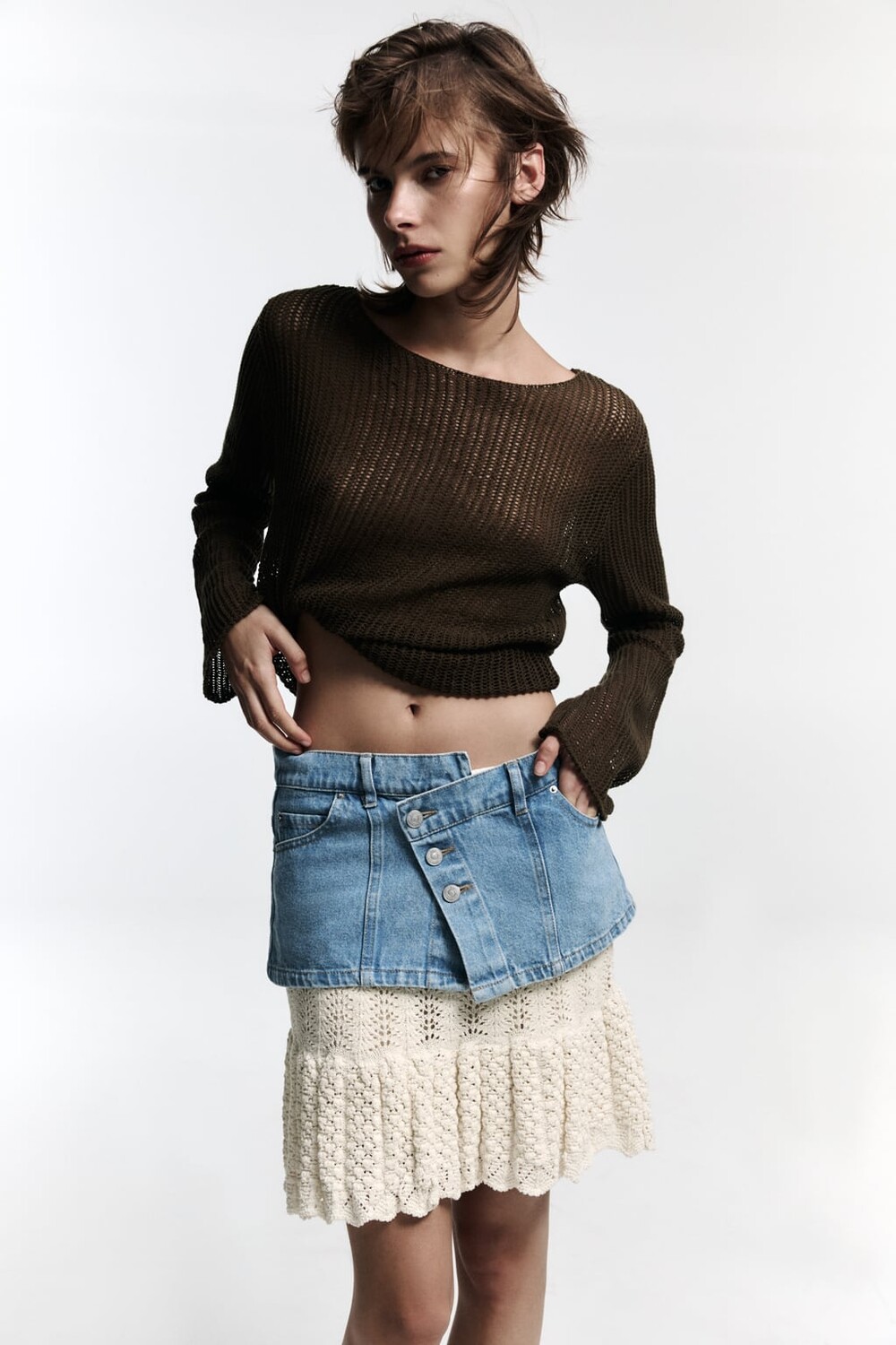 

Ремень из денима ZARA, синий