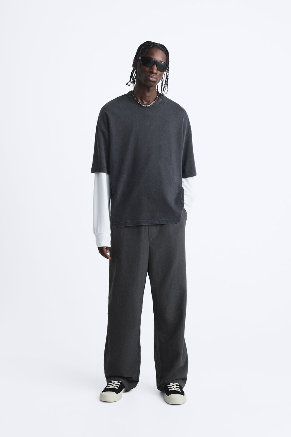 

Технические парашютные брюки ZARA, серый