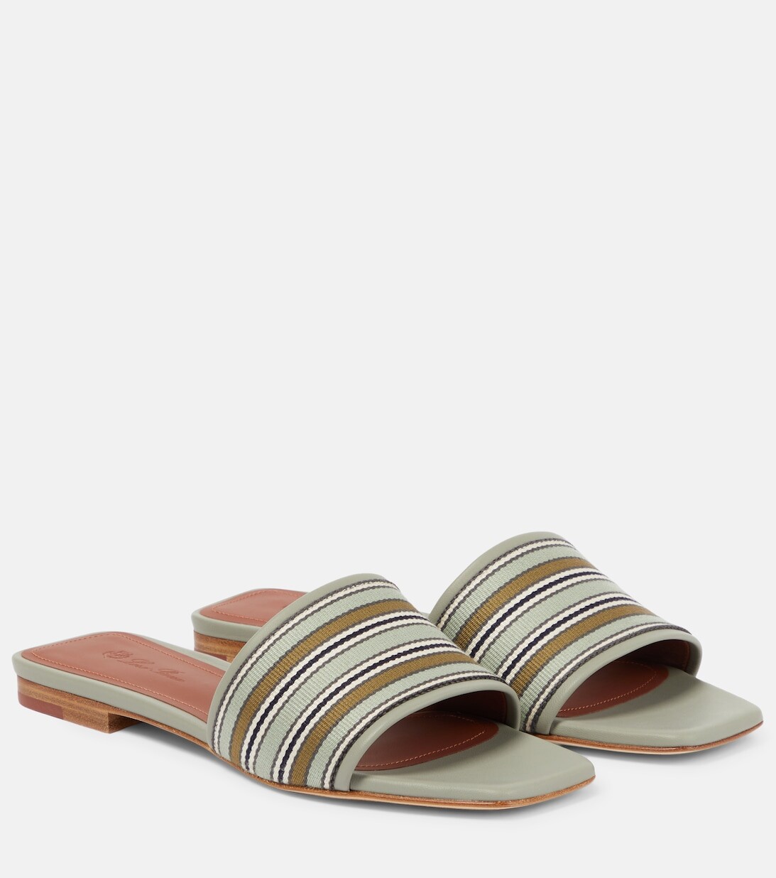

Кожаные шлепанцы The Suitcase Stripe Loro Piana, разноцветный
