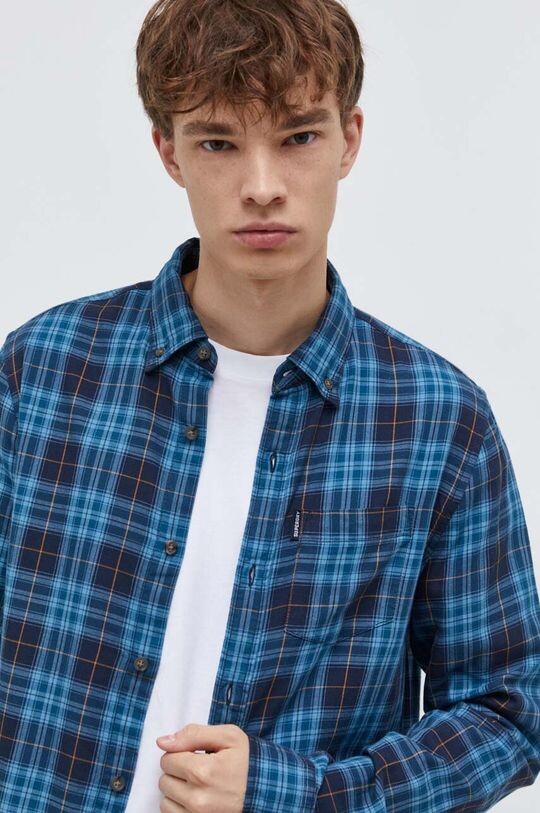 

Рубашка из хлопка Superdry, синий