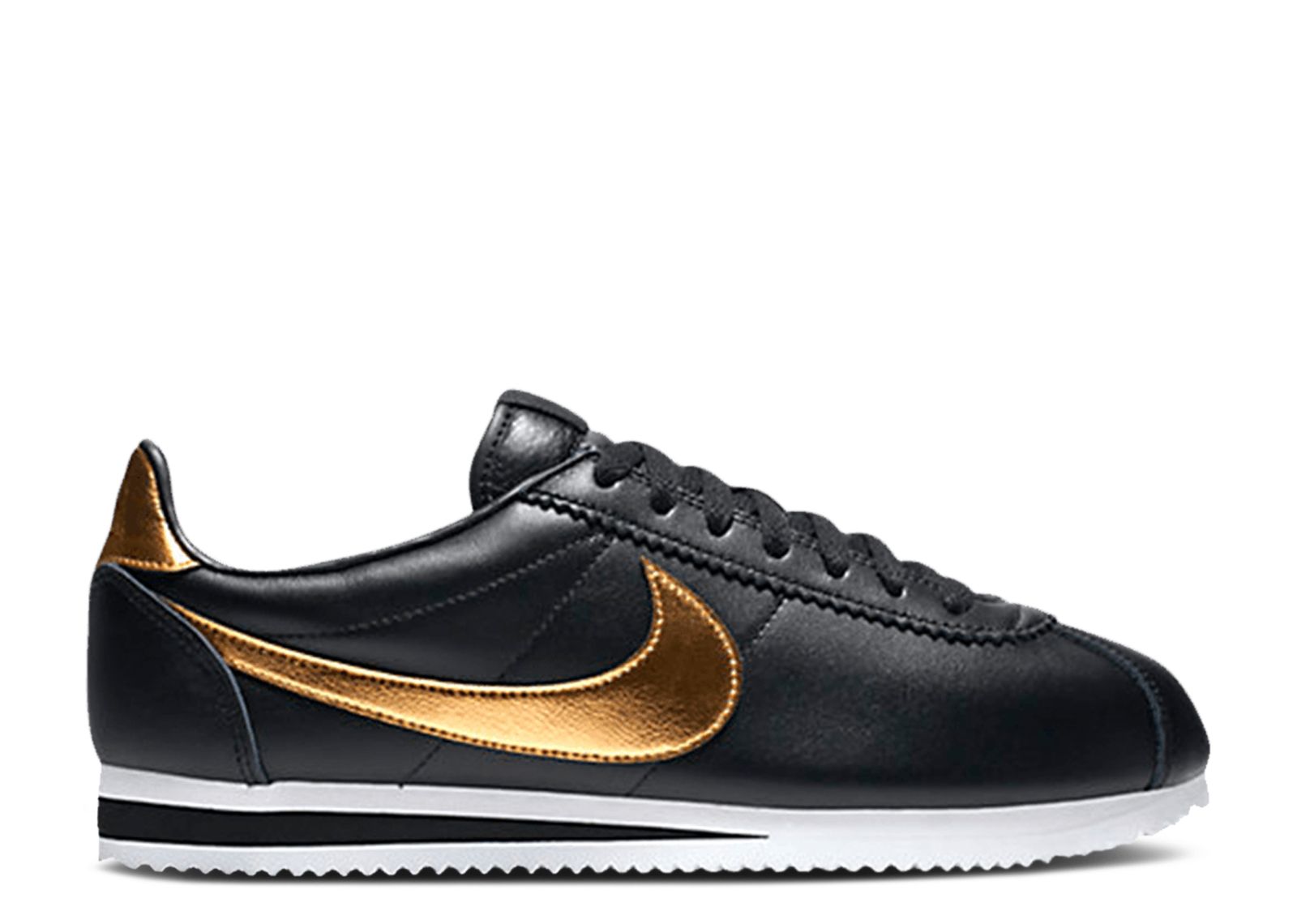 

Кроссовки Nike Classic Cortez Premium 'Black Metallic Gold', черный