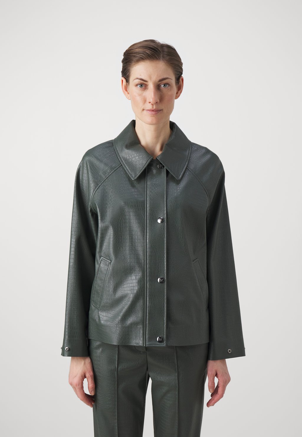 Куртка из искусственной кожи NEPAL Max Mara Leisure, темно-зеленый цена и фото