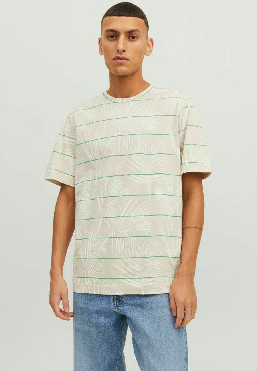 

Футболка с принтом Jack & Jones, молочный, Серый