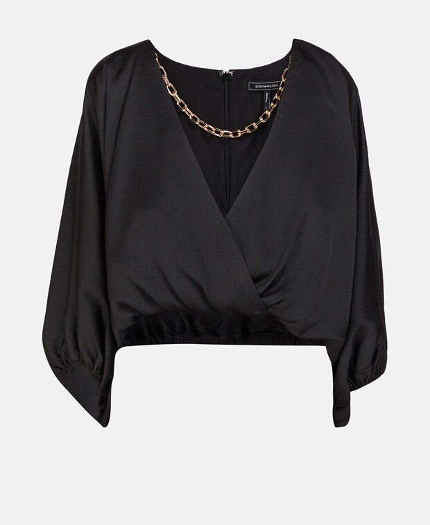 

Блузка с запахом bcbgmaxazria, черный