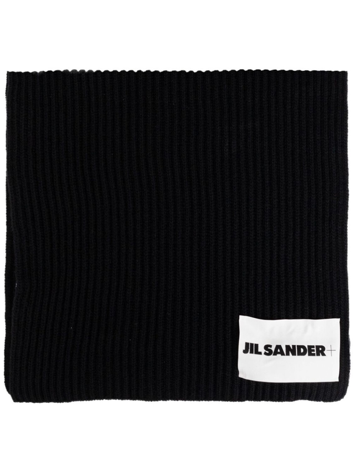 

Jil Sander шерстяной шарф с нашивкой-логотипом, черный