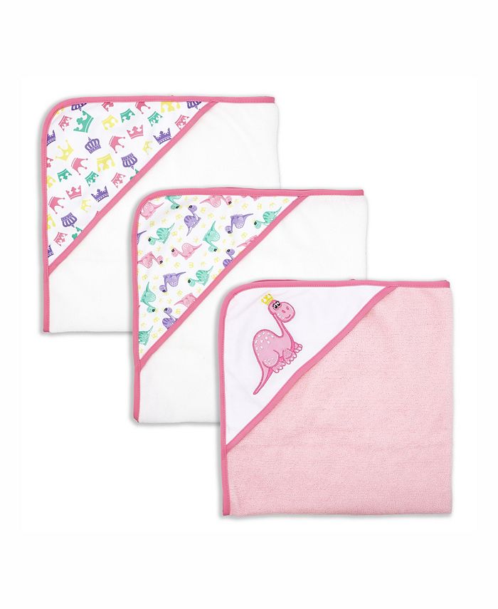 Полотенца с капюшоном для маленьких девочек, упаковка из 3 шт. 3 Stories Trading, розовый