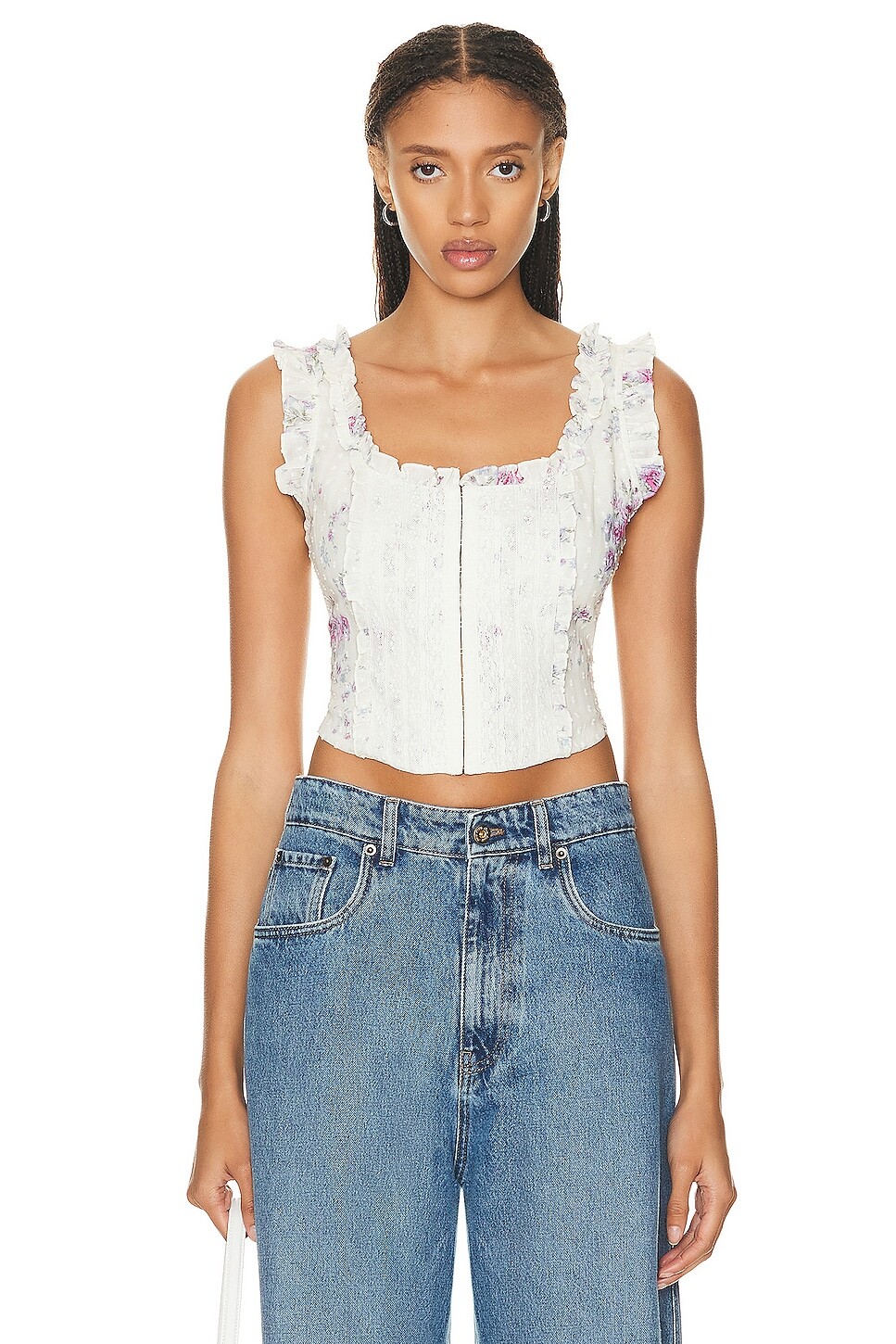 

Топ Loveshackfancy Georgie Bustier, цвет Berry Medley