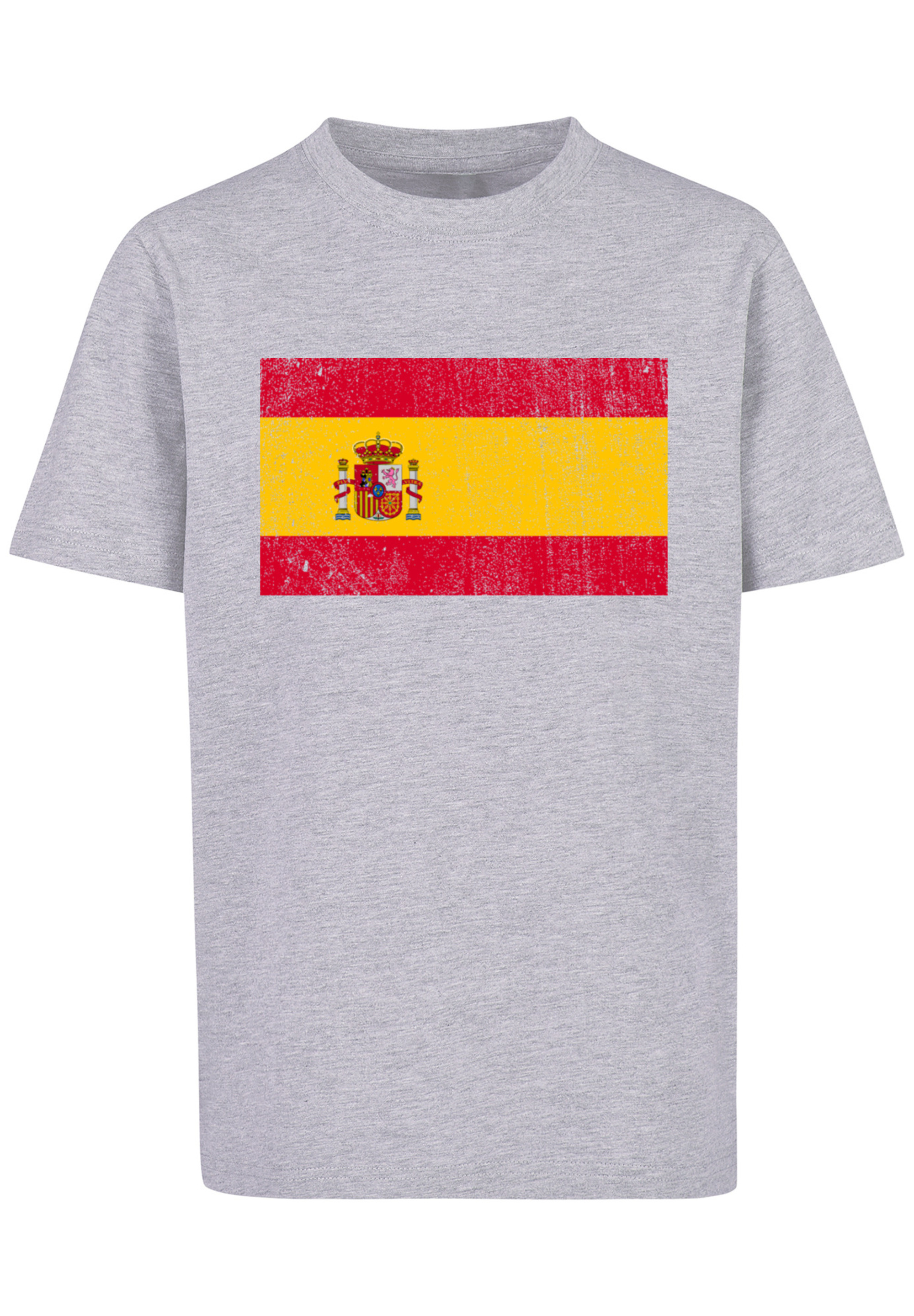 Футболка F4NT4STIC Spain Spanien Flagge distressed, цвет grau meliert