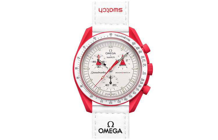 

Часы Swatch x Omega Bioceramic Moonswatch Mission to Mars, красный