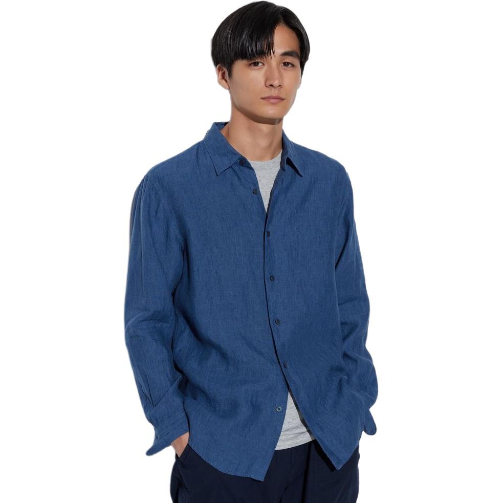 

Рубашка унисекс Uniqlo, синий