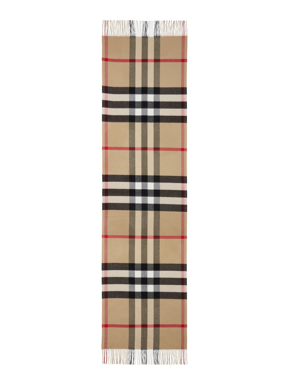 Кашемировый шарф в крупную клетку Burberry, бежевый классический кашемировый шарф в клетку burberry