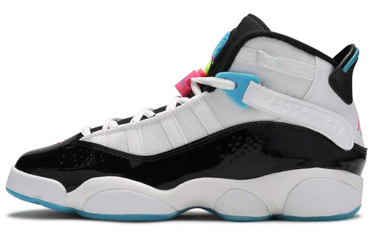 

Jordan 6 Rings GS 'South Beach' Белый/Черный/Невероятно-розовый/Голубой Fury/Cyber