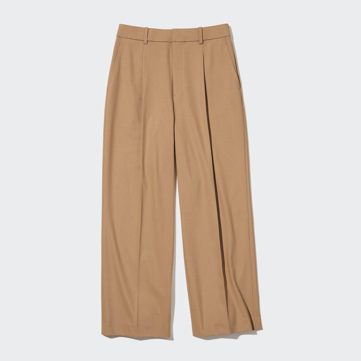 

Широкие брюки с плиссами UNIQLO, бежевый