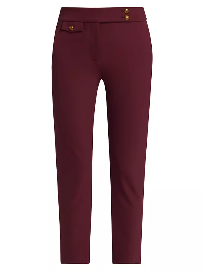 

Узкие эластичные брюки Renzo Veronica Beard, цвет dark oxblood