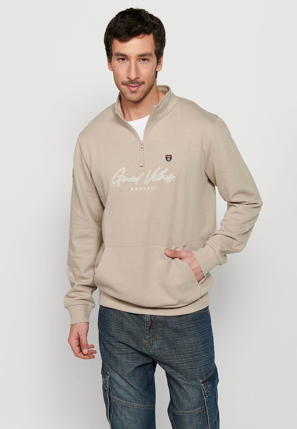 

Толстовка Koroshi 2411SU08 Half Zip, серый